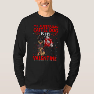 T-shirt Coeurs Drôle Aimer Mon Chien De Vache Australien E