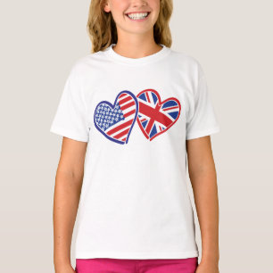 T-shirt Coeurs du drapeau patriotique des États-Unis et du