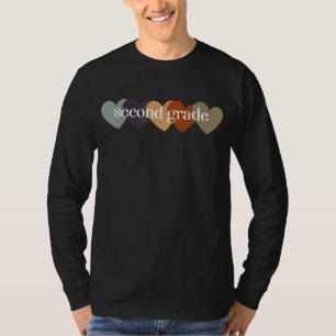T-shirt Coeurs Enseignants De Deuxième Année Retour À L'Éc