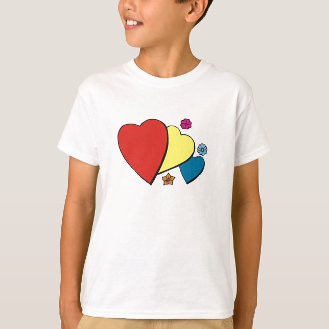 T-shirt Coeurs et fleurs- (Devant)