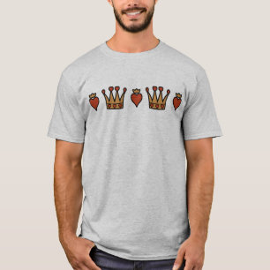 T-shirt Coeurs et motif de couronnes