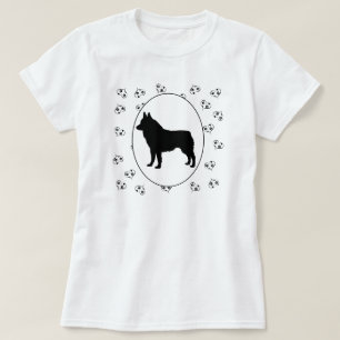 T-shirt Coeurs et Pawprints de Schipperke