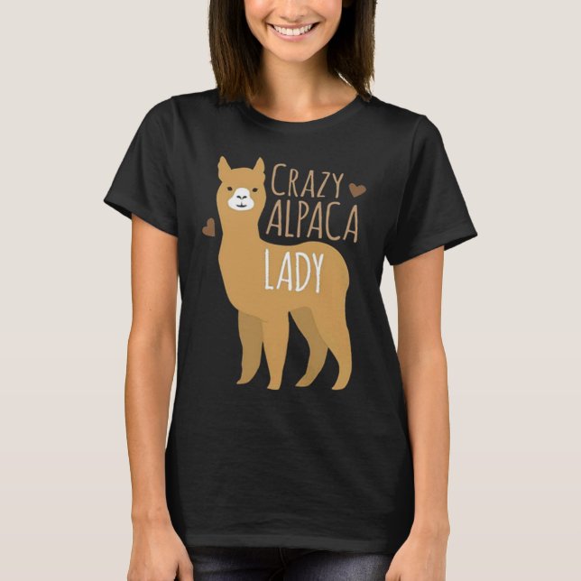 T-shirt Coeurs fou Alpaca Lady Funny mignon Amoureux anima (Devant)