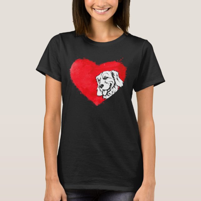 T-shirt Coeurs Golden Retriever Chien Chien Chien Chien Ch (Devant)