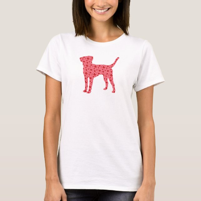 T-shirt Coeurs labrador retriever de Valentine (Devant)