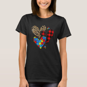T-shirt Cœurs Léopard Carreaux Buffalo Filles Enfants Auti