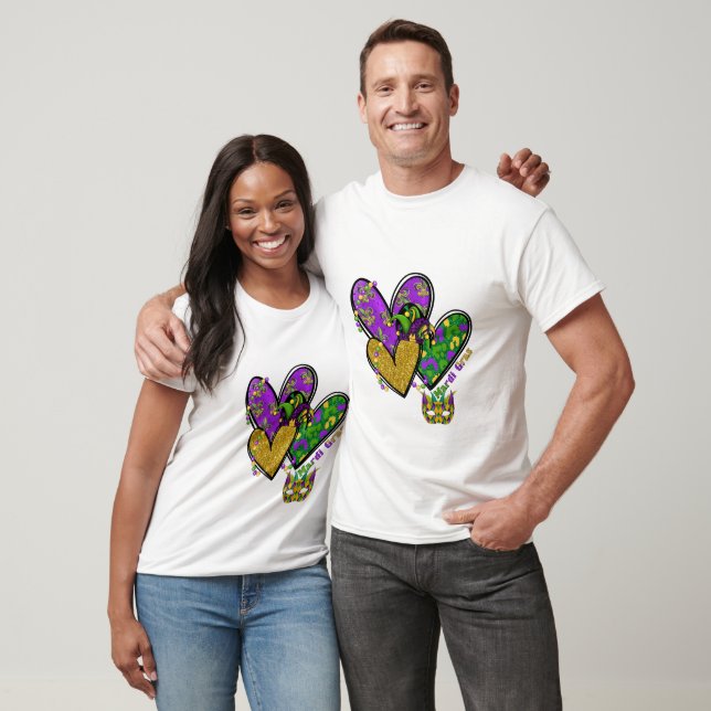 T-shirt Coeurs Mardi Gras (Unisexe)