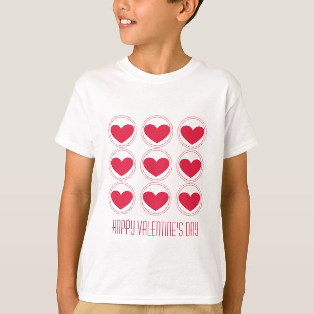 T-shirt Coeurs moeurs Saint Valentin fille's Tee, rose fon (Devant)