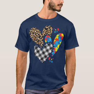 T-shirt Cœurs Motif Léopard Buffalo Cœur Pièce de Puzzle A
