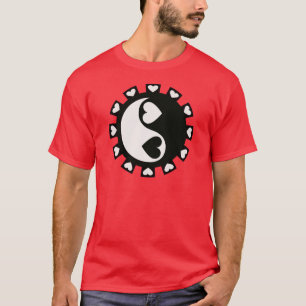 T-SHIRT COEURS NOIR ET BLANC DE YIN YANG