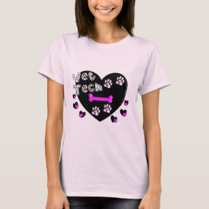 T-shirt COEURS NOIRS ET BLANCS de technologie de