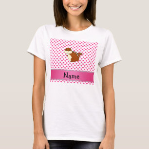 T-shirt Coeurs nommés personnalisés de rose de tamia