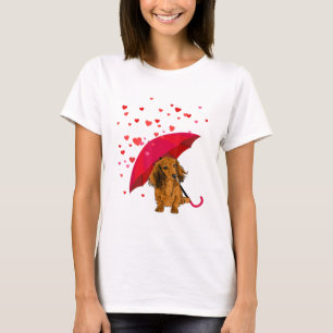 T-shirt Coeurs pluvieux Dachshund cheveux longs Saint-Vale