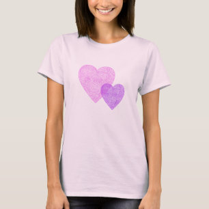 T-shirt Coeurs roses et pourpres de Scribbleprint