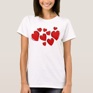 T-shirt Coeurs rouges