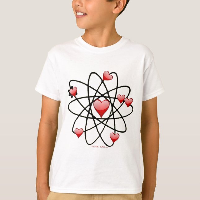 T-shirt Coeurs rouges de Saint Valentin atomique (Devant)