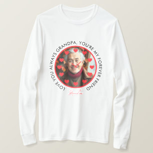 T-shirt Coeurs rouges mignons Horloge Amour Grands-parents