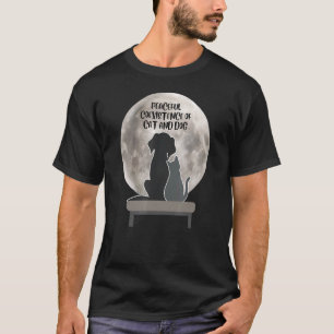 T-shirt coexistence pacifique du chat et du chien chat aus