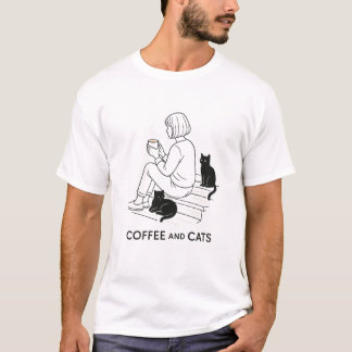 T-shirt Coffee and Cats