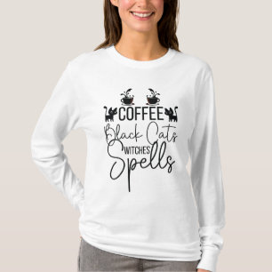 T-shirt Coffee Black Cats sorcières sort