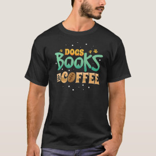 T-shirt Coffee Bookworm Doggie Librarian Dogs Livres Lire