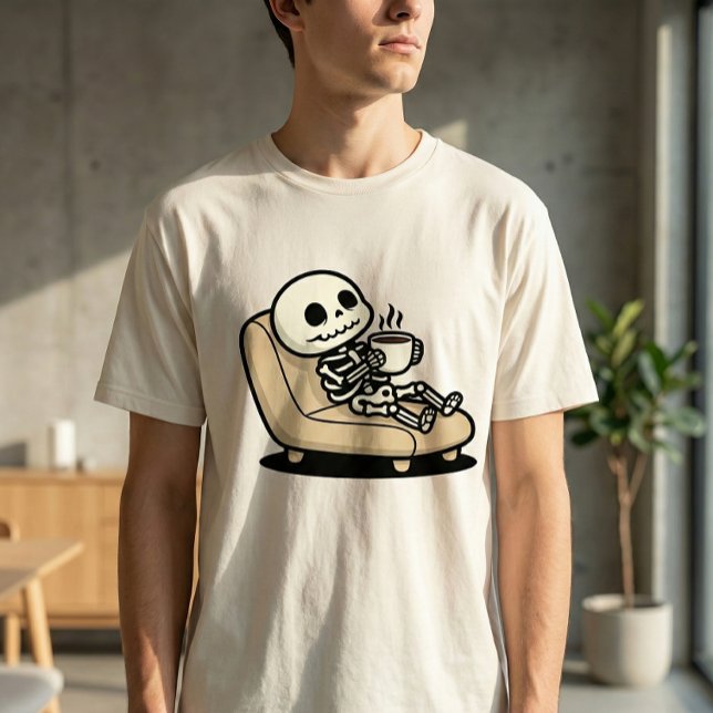 T-shirt Coffee Break – Grim Reaper Dark Humor Coffee (Créateur téléchargé)