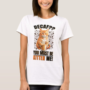 T-shirt Coffee Cat Femmes Blanc