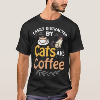 T-shirt Coffee Cat Shop Machine Kitten Mug Beans