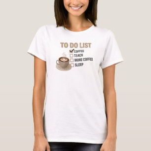 T-SHIRT COFFEE CLASSIQUE ROSE D'ABORD PUIS ENSEIGNER