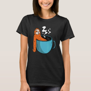 T-shirt Coffee Cup Sloth Cute Lazy Animal Caffeine