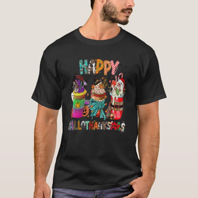 T-shirt Coffee Halloween Thanksgiving Christmas Happy Hall