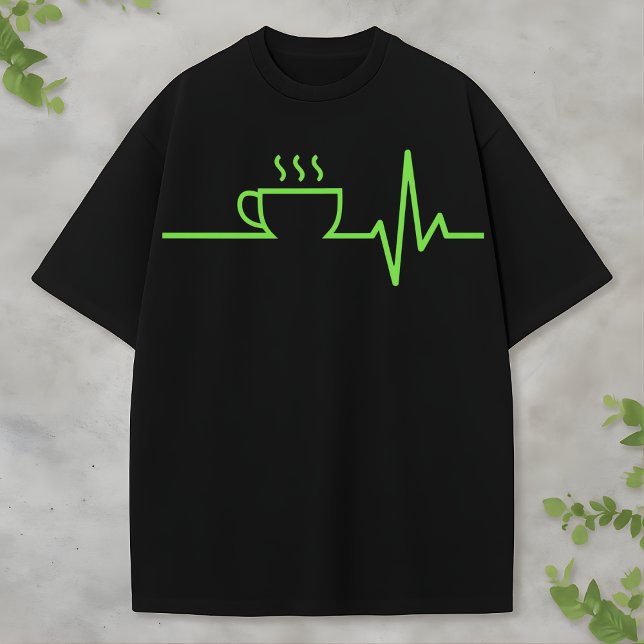 T-shirt Coffee Heartbeat Minimal Line Art espresso Design (Créateur téléchargé)