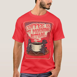 T-shirt Coffee Morning Ritual Cats par Tobe Fonseca
