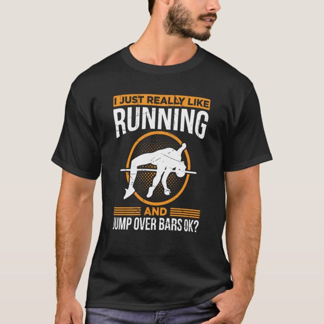 T-shirt Coffre À Poteaux Pour Athlétisme Bar High Jumper T (Devant)