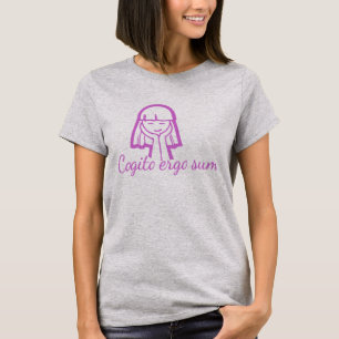 T-shirt Cogito ergo somme à penser fille rose violet t-shi