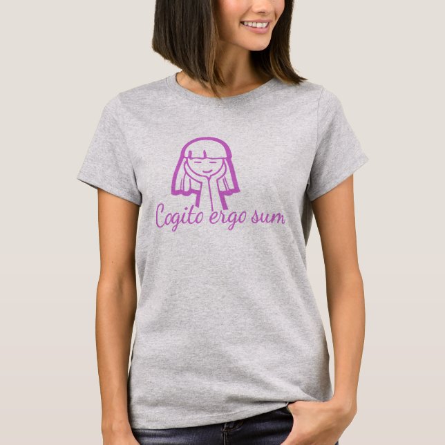 T-shirt Cogito ergo somme à penser fille rose violet t-shi (Devant)