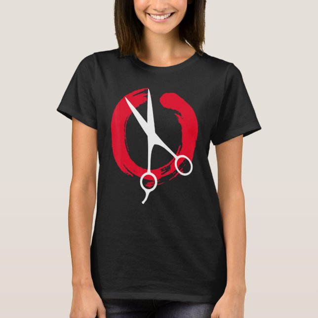 T-shirt Coiffeur Amour Sèche-Cheveux Ciseaux Barber Cheveu (Devant)