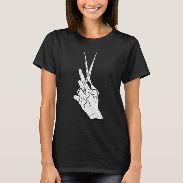 T-shirt Coiffeur ciseaux Beauticicique coiffeuse coiffeuse (Devant)