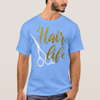 T-shirt Coiffeur Coiffeur Ciseaux Parties scintillant Or C