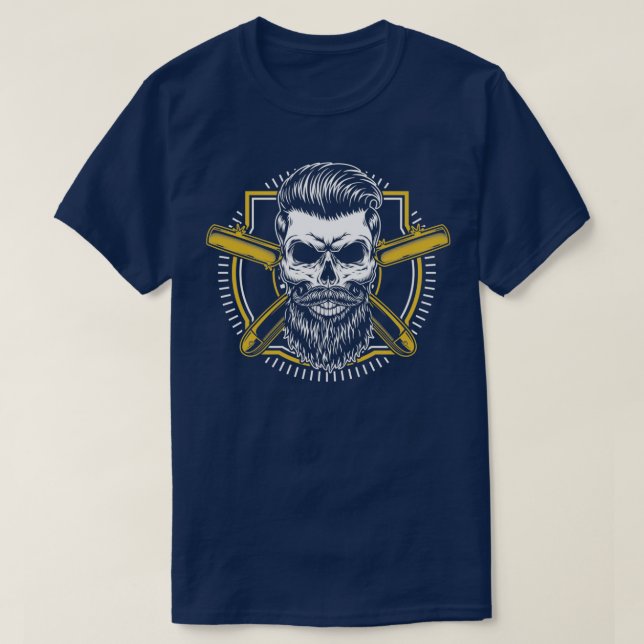 T-shirt Coiffeur de crâne Barber coiffeur Barbershop Ba (Design devant)