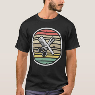 T-shirt Coiffeur de la liste des cheveux graphiques Retro 