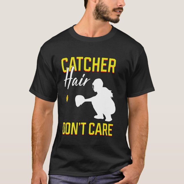 T-shirt Coiffeur Ne Se Soucie Pas Du Joueur Softball Field (Devant)