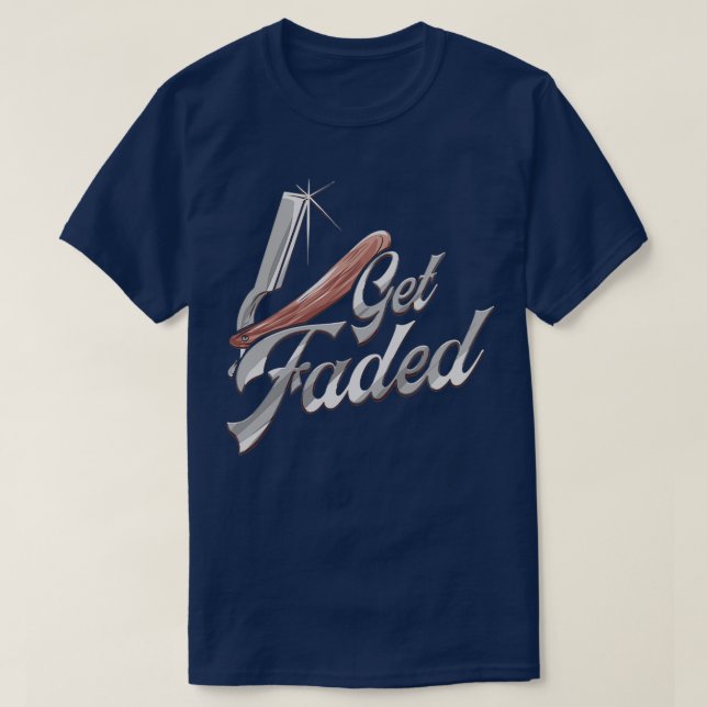 T-shirt Coiffeur Obtenir Faded Barbier Coiffeur (Design devant)