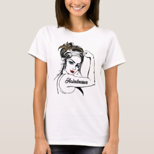 T-shirt Coiffeur Rosie Le Riveter Leopard Cheetah