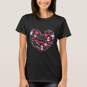 T-shirt Coiffeur Saint-Valentin Cœur Cosmétique Coiffeuse
