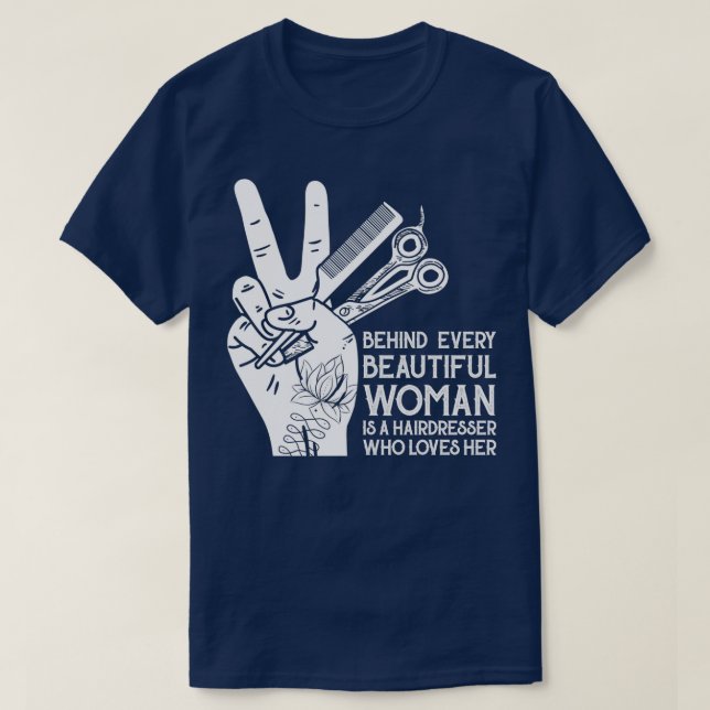 T-shirt Coiffeuse belle femmes cheveux coiffeur cadeau (Design devant)
