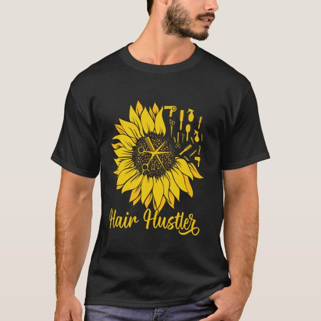 T-shirt Coiffeuse Coiffeuse Hustler Tournesol femmes coiff (Devant)