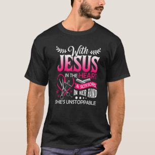 T-shirt Coiffeuse Designs Filles Femmes Christian Hairstyl