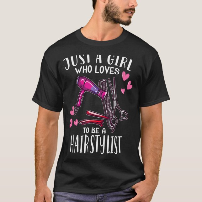 T-shirt Coiffeuse Juste Une Fille Qui Aime Être Un Hai (Devant)