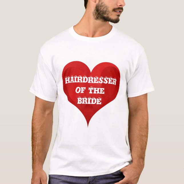 T-shirt Coiffeuse Mariée Cheveux drôle Coeur Mariage nupti (Devant)